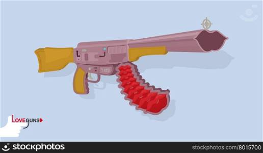 Love gun. Kiss Arms Cupids. Vector illustration&#xA;