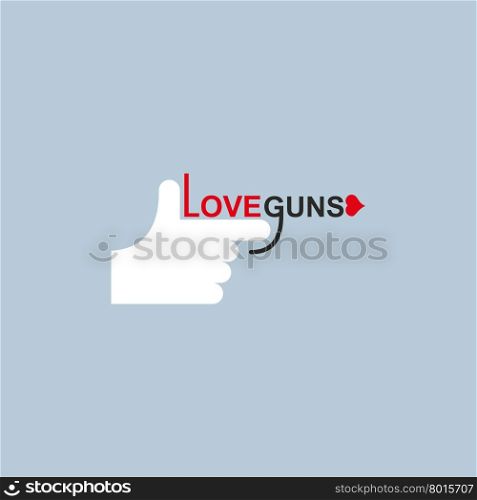 Love gun logo. hand and arms. Vector illustration
