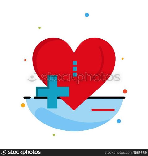 Love, HealthCare, Hospital, Heart Care Business Logo Template. Flat Color