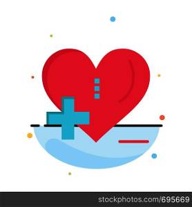 Love, HealthCare, Hospital, Heart Care Business Logo Template. Flat Color
