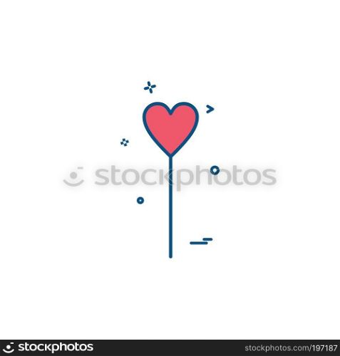  love heart balloon icon vector design
