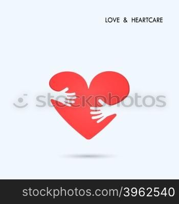 Love Heart Care logo.Healthcare &amp; Medical symbol with heart shape.Vector illustration