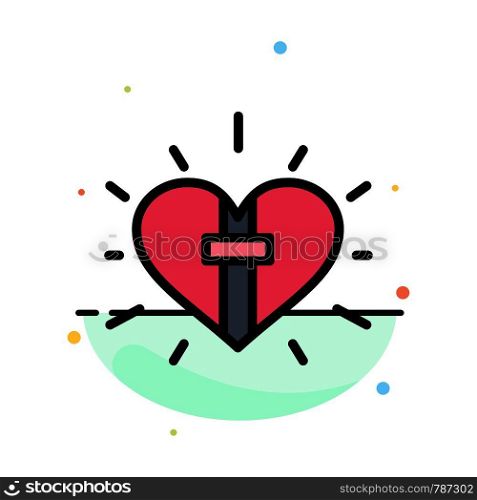 Love, Heart, Celebration, Christian, Easter Abstract Flat Color Icon Template