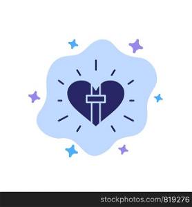 Love, Heart, Celebration, Christian, Easter Blue Icon on Abstract Cloud Background