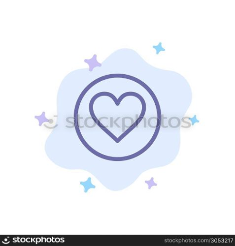 Love, Heart, Favorite, Crack Blue Icon on Abstract Cloud Background