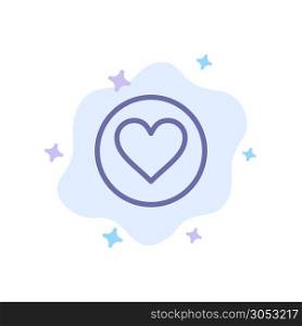Love, Heart, Favorite, Crack Blue Icon on Abstract Cloud Background
