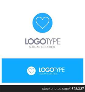 Love, Heart, Favorite, Crack Blue Solid Logo with place for tagline