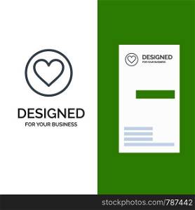 Love, Heart, Favorite, Crack Grey Logo Design and Business Card Template