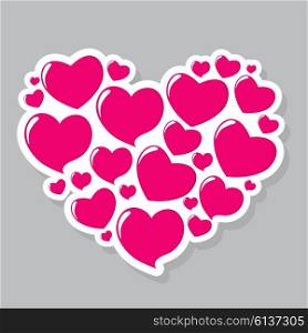 Love. Heart Form Sticker Vector Illustration EPS10. Heart Form Sticker Vector Illustration
