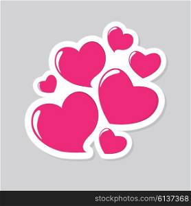 Love. Heart Form Sticker Vector Illustration EPS10. Heart Form Sticker Vector Illustration