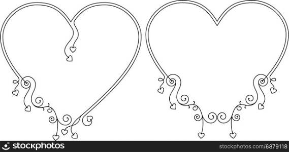 Love, Heart Frame Border Design Vector Art