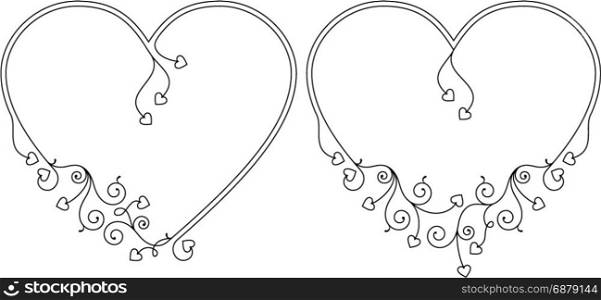 Love, Heart Frame Border Design Vector Art