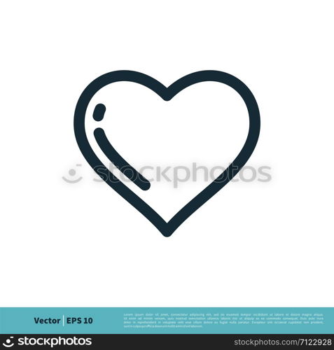 Love Heart Line Art Icon Vector Logo Template Illustration Design. Vector EPS 10.