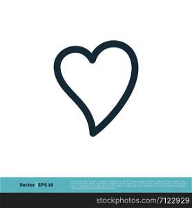 Love Heart Line Art Icon Vector Logo Template Illustration Design. Vector EPS 10.