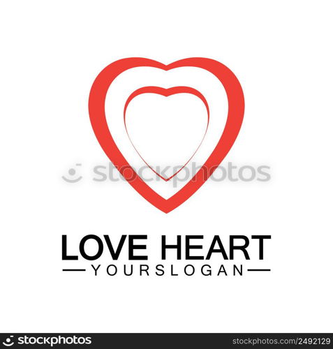 Love heart logo and symbol vector template