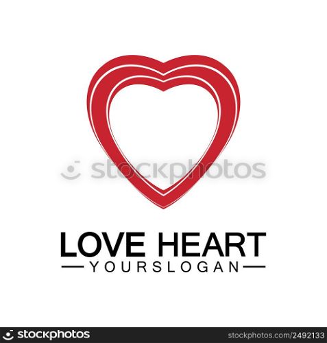 Love heart logo and symbol vector template