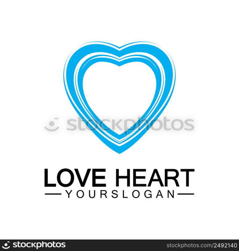 Love heart logo and symbol vector template