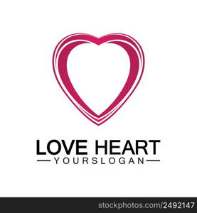 Love heart logo and symbol vector template