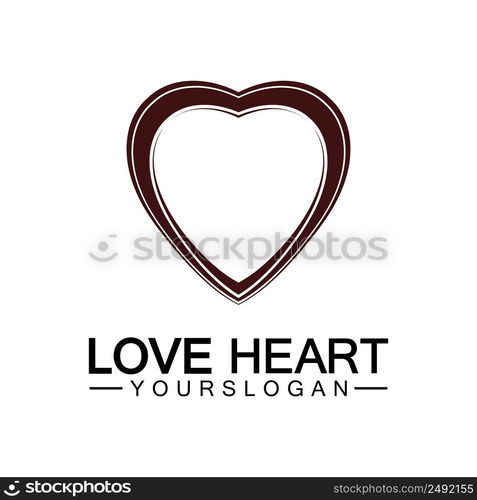 Love heart logo and symbol vector template