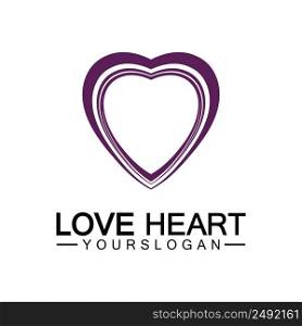 Love heart logo and symbol vector template