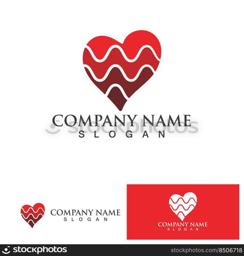  Love heart logo and symbol vector template