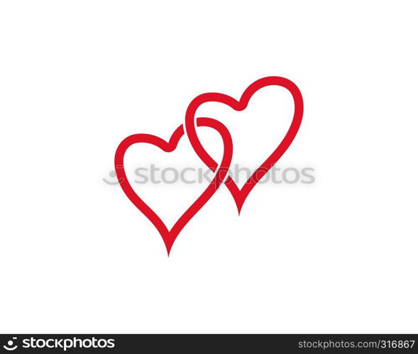 Love heart logo and template vector