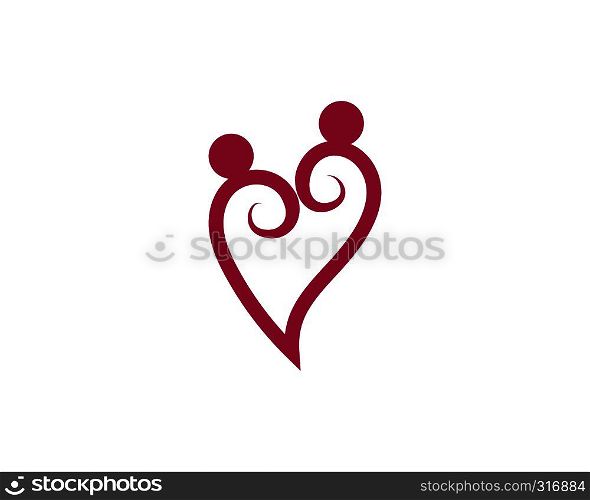 Love heart logo and template vector