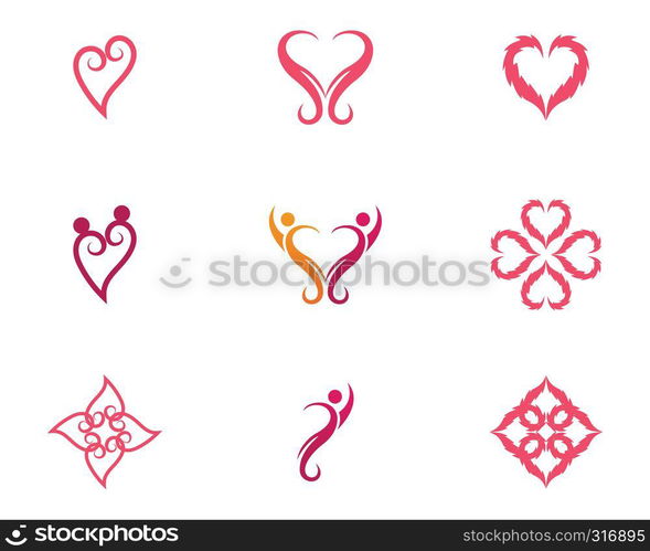 Love heart logo and template vector