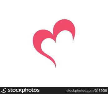 Love heart logo and template vector