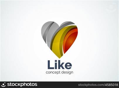 Love heart logo template. Love heart logo template, abstract elegant business icon, social like concept