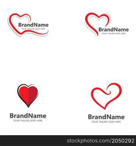 love heart red logo icon vector template