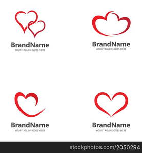 love heart red logo icon vector template