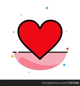 Love, Heart, Sign, Wedding Abstract Flat Color Icon Template