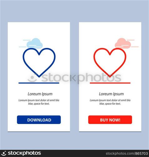 Love, Heart, Sign, Wedding Blue and Red Download and Buy Now web Widget Card Template