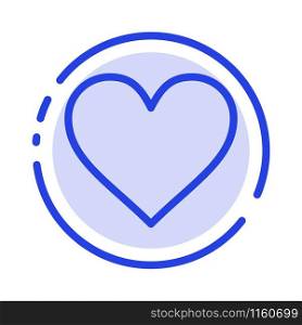 Love, Heart, Sign, Wedding Blue Dotted Line Line Icon
