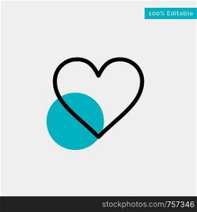 Love, Heart, Sign, Wedding turquoise highlight circle point Vector icon