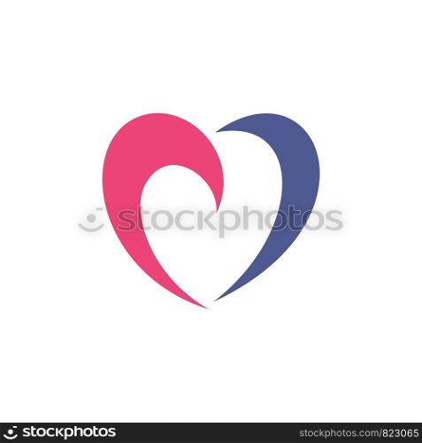 Love Heart Swoosh Logo Template Illustration Design. Vector EPS 10.