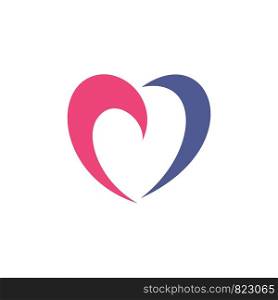 Love Heart Swoosh Logo Template Illustration Design. Vector EPS 10.