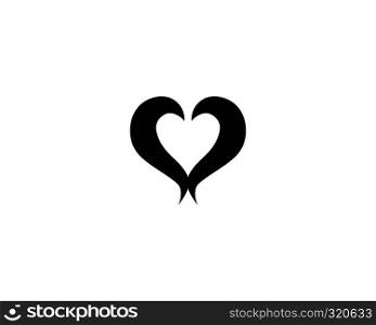 Love heart symbol logo template