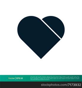 Love Heart Valentine&rsquo;s Day Icon Vector Logo Template Illustration Design EPS 10.