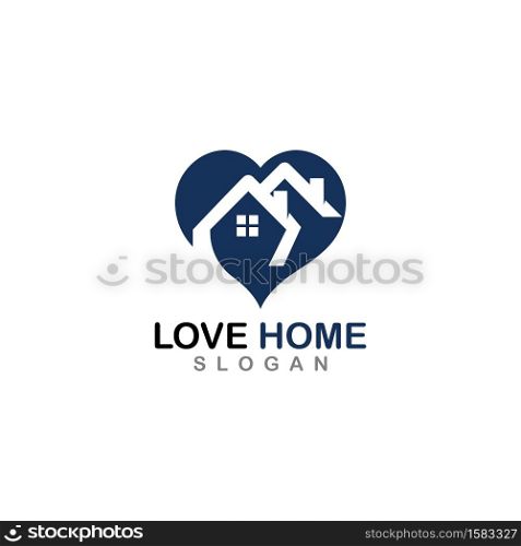 Love Home concept Design Heart House Shape Logo template