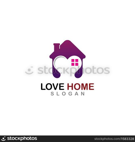 Love Home concept Design Heart House Shape Logo template
