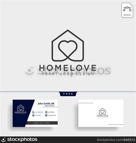 love home line logo template vector illustration icon element isolated - vector. love home line logo template vector illustration icon element isolated