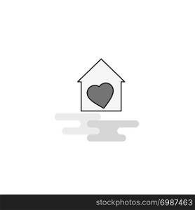 Love house Web Icon. Flat Line Filled Gray Icon Vector