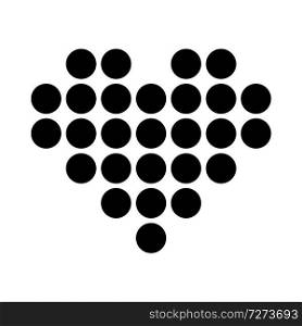 Love icon or Valentine&rsquo;s day sign designed for celebration. Black vector symbol isolated on white background, flat style.. Love icon or Valentine&rsquo;s day sign designed for celebration.