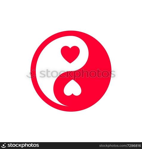 Love icon or Valentine&rsquo;s day sign designed for celebration. Red symbol isolated on white background, flat style.. Love icon or Valentine&rsquo;s day sign designed for celebration