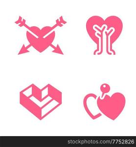 Love icon or Valentines day sign designed for celebration, vector symbol isolated on white background, trendy style.. Romantic icon designed for your design