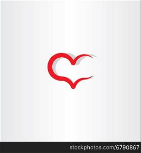 love icon symbol heart red sign element shape