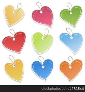 Love icon3. Collection of icons of hearts on a white background. A vector illustration