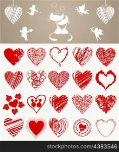 Love icon5. Collection of icons on a love theme. A vector illustration